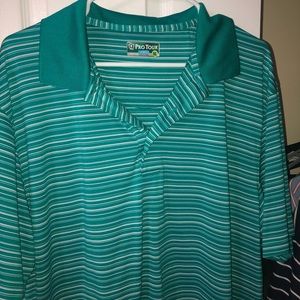 Pro Tour Striped Golf Polo XL